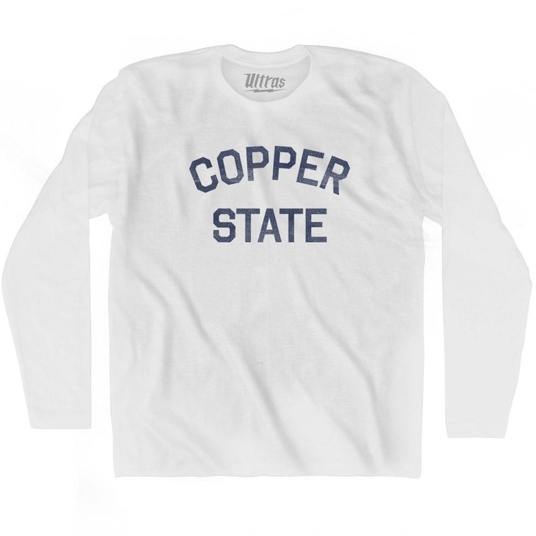 Arizona Copper Nickname Adult Cotton Long Sleeve T-shirt - White