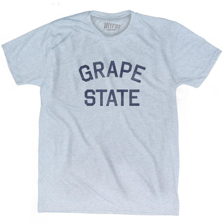 California Grape State Nickname Adult Tri-Blend T-Shirt - Athletic White
