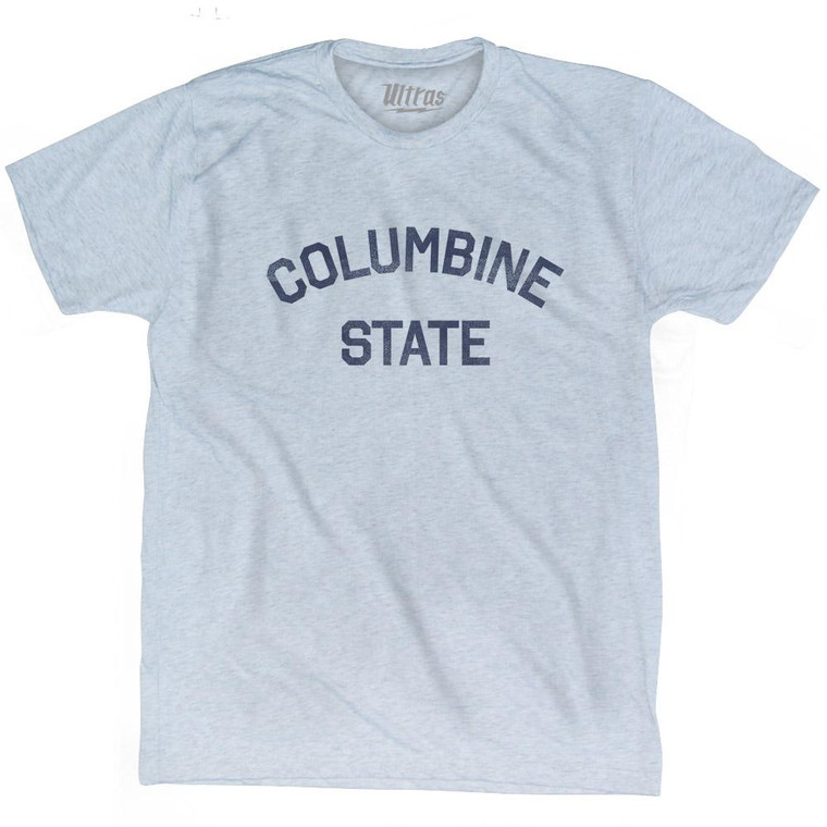 Colorado Columbine State Nickname Adult Tri-Blend T-Shirt - Athletic White
