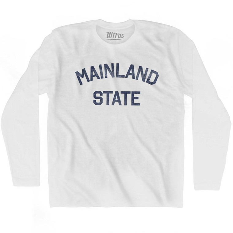 Alaska Mainland State Nickname Adult Cotton Long Sleeve T-shirt - White