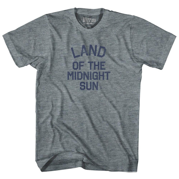 Alaska Land of the Midnight Sun Nickname Adult Tri-Blend T-shirt - Athletic Grey