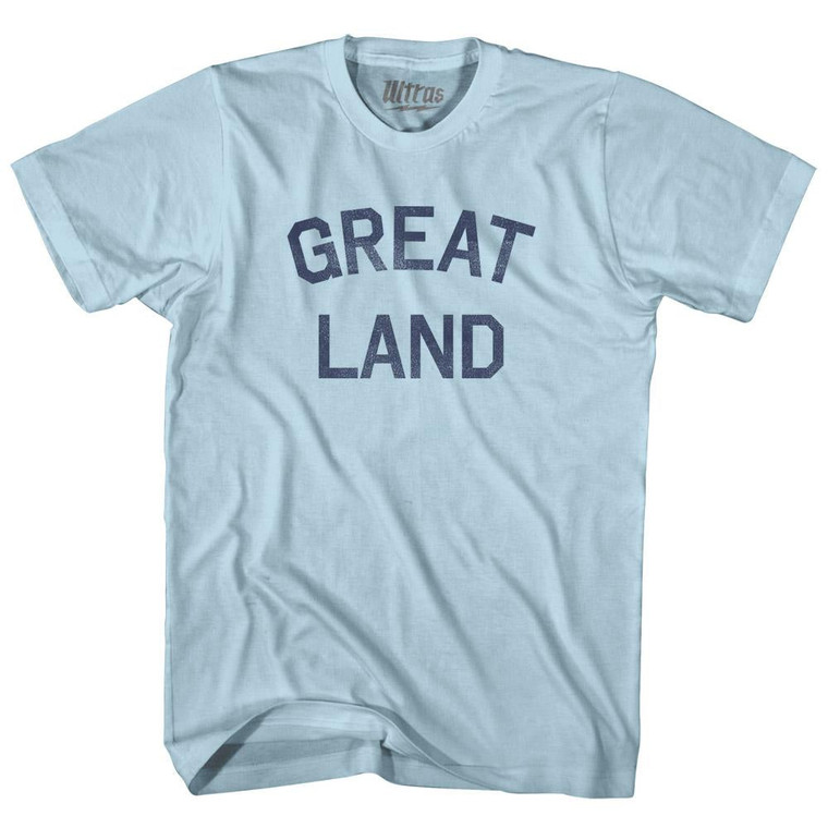 Alaska Great Land Nickname Adult Cotton T-Shirt - Light Blue