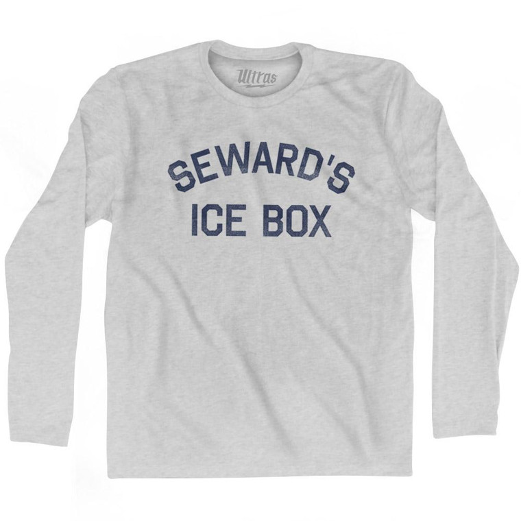 Alaska Seward's Ice Box Nickname Adult Cotton Long Sleeve T-Shirt - Grey Heather