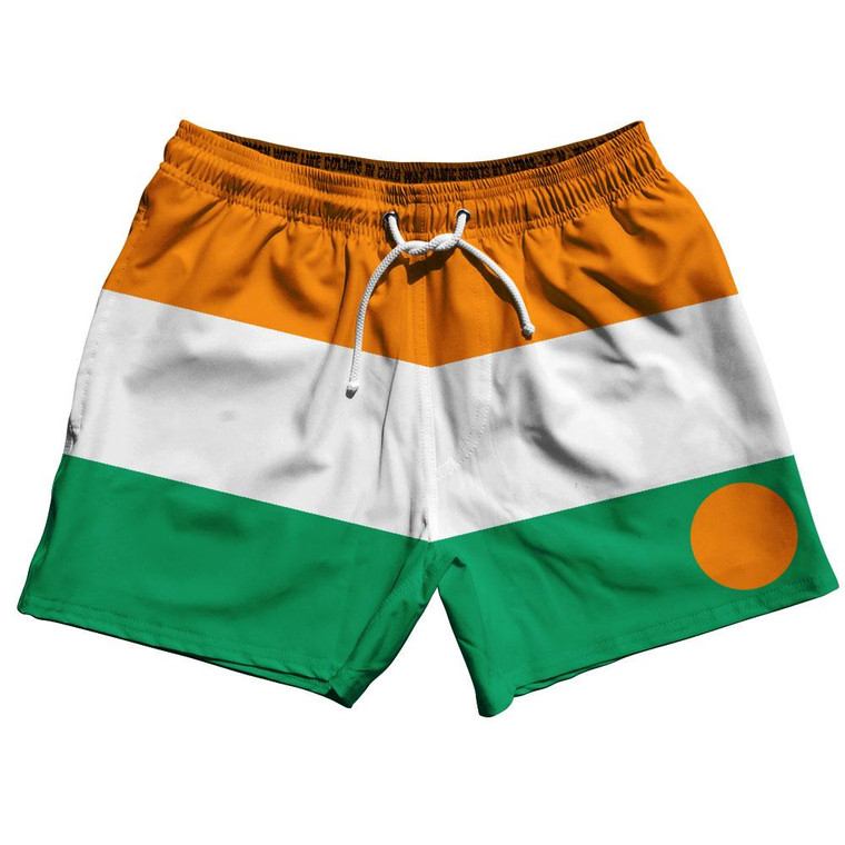 Niger Country Flag 5" Swim Shorts Made in USA - Orange Green