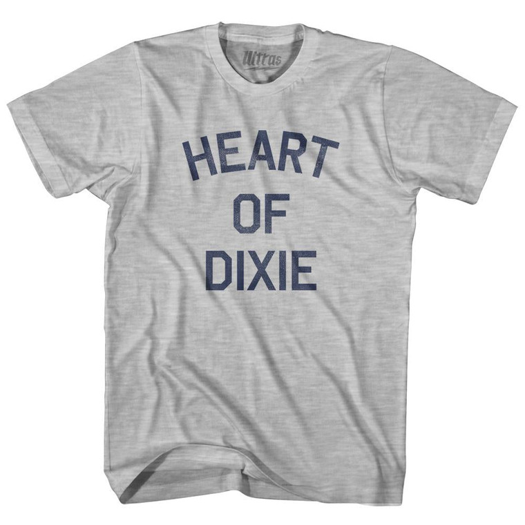 Alabama Heart of Dixie Nickname Adult Cotton T-Shirt - Grey Heather