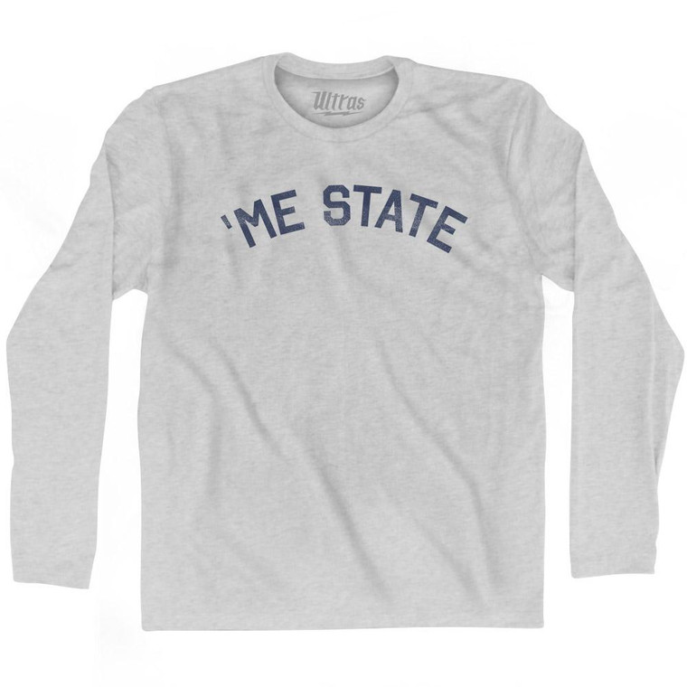 Alabama 'Me State Nickname Adult Cotton Long Sleeve T-Shirt - Grey Heather