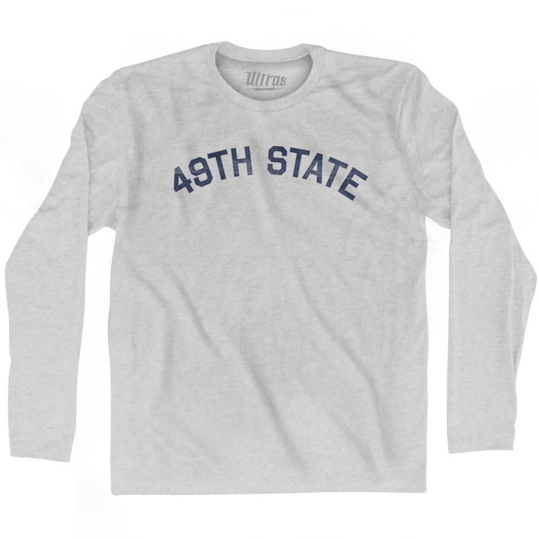 Alaska 49th State Nickname Adult Cotton Long Sleeve T-Shirt - Grey Heather