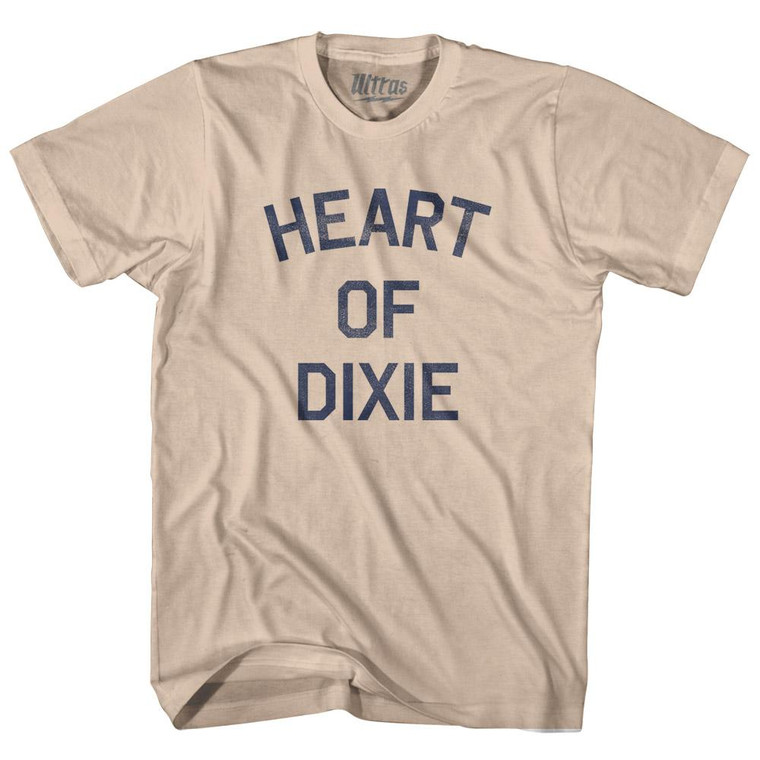 Alabama Heart of Dixie Nickname Adult Cotton T-Shirt - Creme