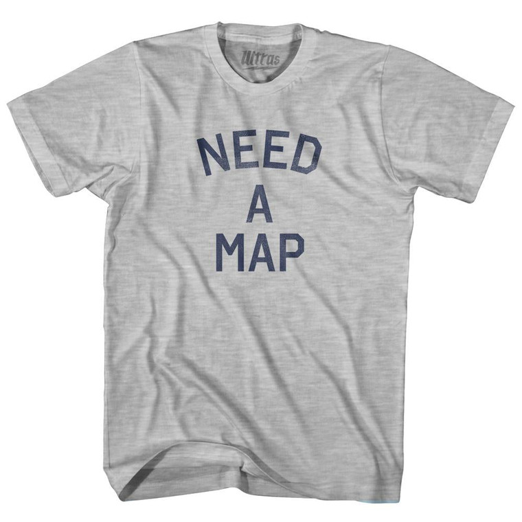 Need a Map Womens Cotton T-Shirt - Grey Heather