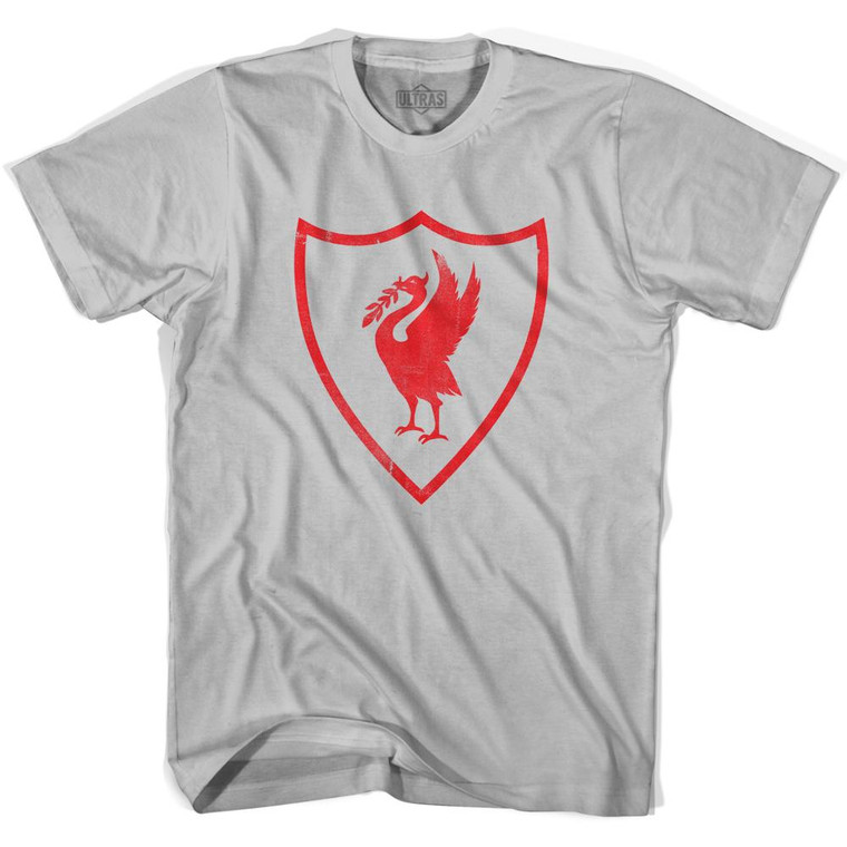 Liverpool Liverbird Soccer Crest Adult Cotton Soccer T-shirt - Cool Grey