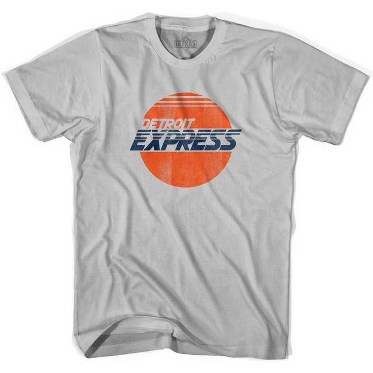 Detroit Express NASL Soccer Adult Cotton Soccer T-shirt - Cool Grey