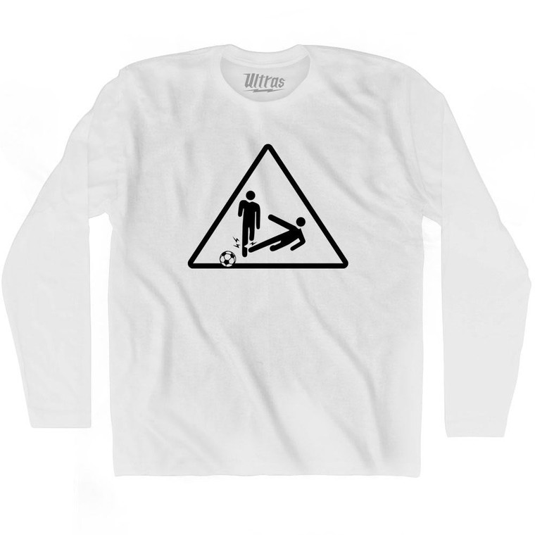 Italy De Rossi Caution Tackle Tattoo Adult Cotton Long Sleeve Soccer T-shirt - White