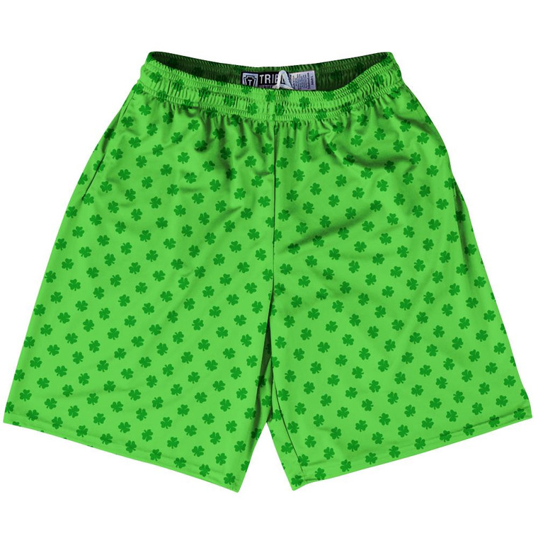 Ireland Irish Shamrock Clovers Lacrosse Shorts Made in USA - Green