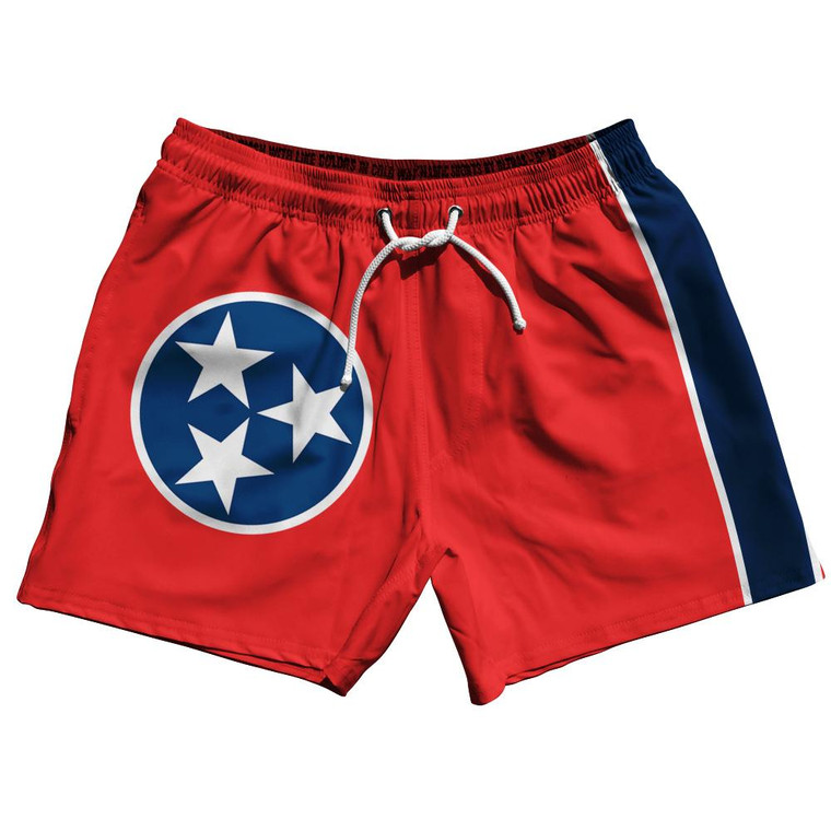 Tennessee US State 5" Swim Shorts Made in USA - Red Blue