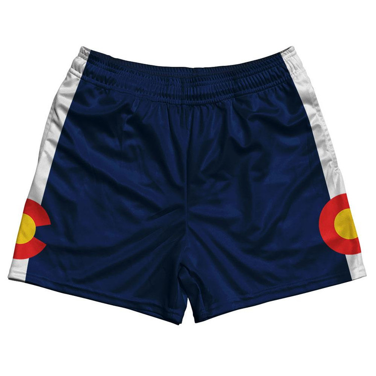 Colorado State Flag Rugby Shorts Made in USA - Blue White