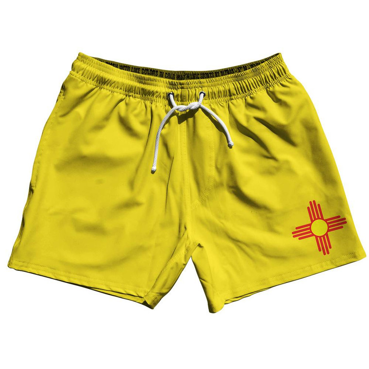 New Mexico US State 5" Swim Shorts Made in USA - Yellow