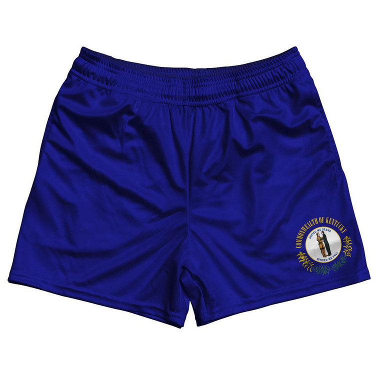 Kentucky State Flag Rugby Shorts Made in USA - Navy