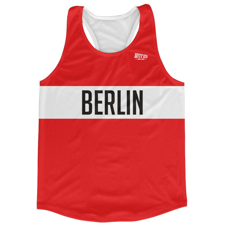 Berlin City Finish Line Running Tank Top Racerback Track and Cross Country Singlet Jersey Made in USA - Red