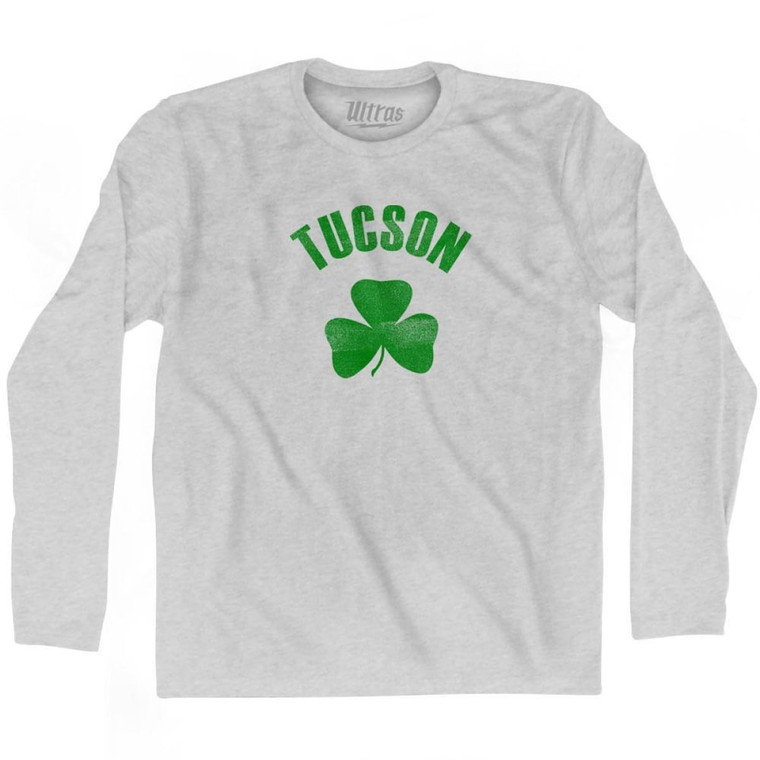 Tucson Shamrock Cotton Long Sleeve T-Shirt - Grey Heather