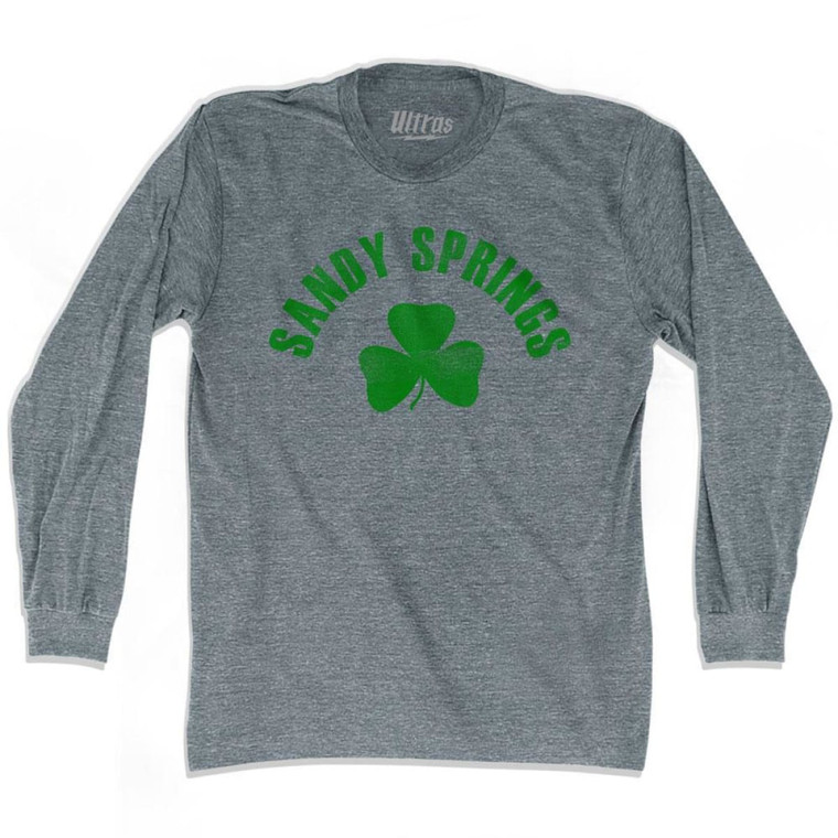 Sandy Springs Shamrock Tri-Blend Long Sleeve T-shirt - Athletic Grey