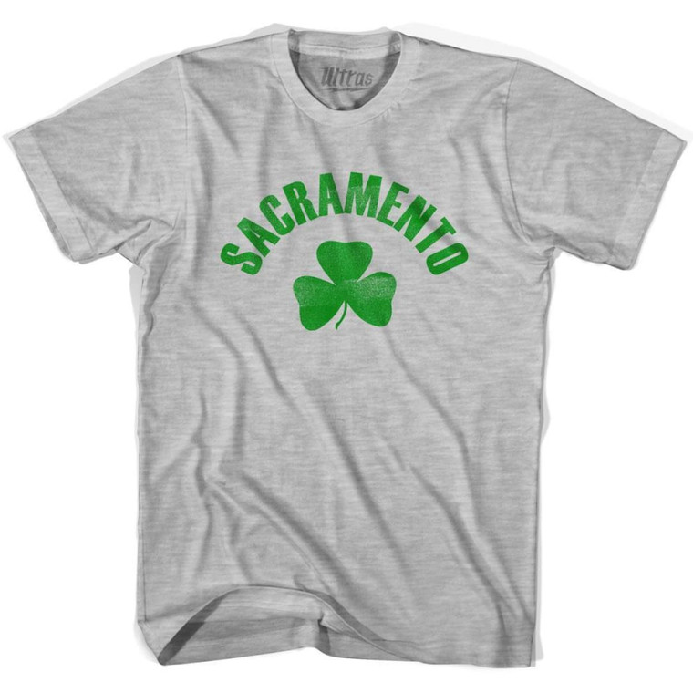 Sacramento Shamrock Womens Cotton T-Shirt - Grey Heather