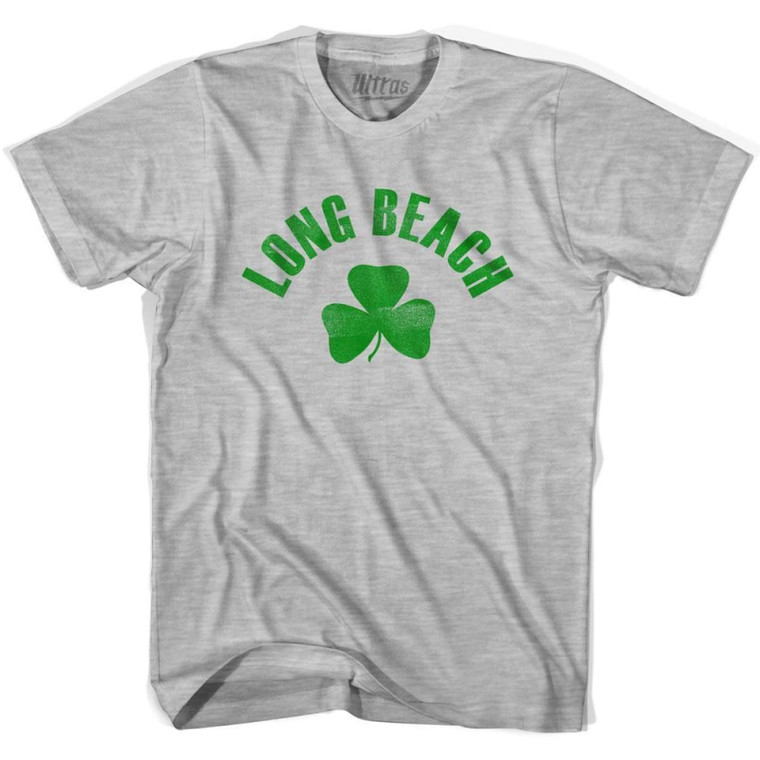 Long Beach Shamrock Womens Cotton T-Shirt - Grey Heather