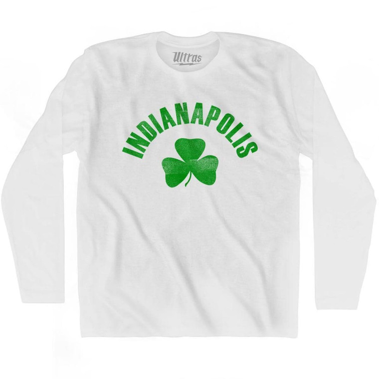 Indianapolis Shamrock Cotton Long Sleeve T-shirt - White