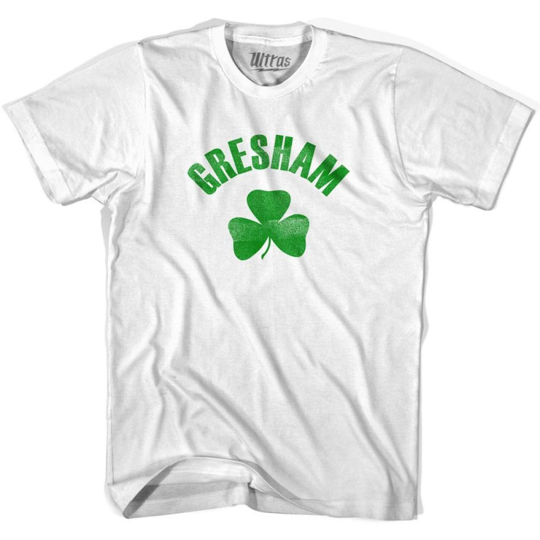 Gresham Shamrock Womens Cotton T-shirt - White