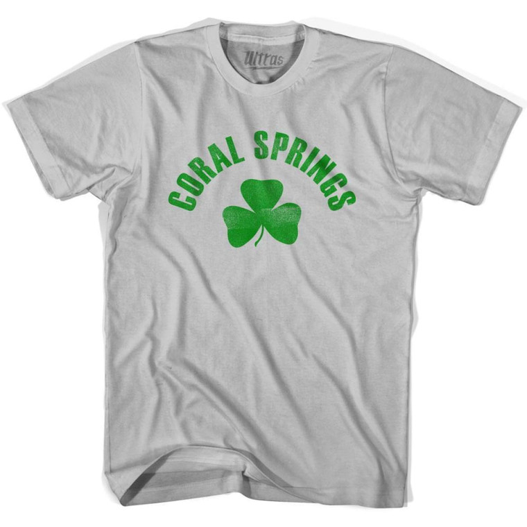 Coral Springs Shamrock Cotton T-Shirt - Cool Grey