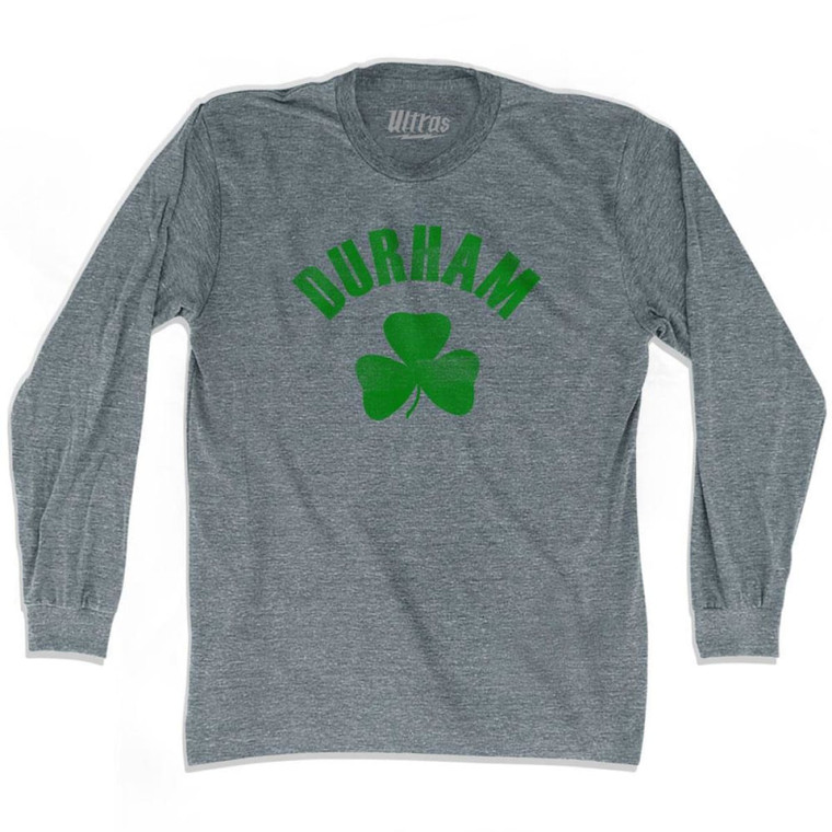 Durham Shamrock Tri-Blend Long Sleeve T-shirt - Athletic Grey