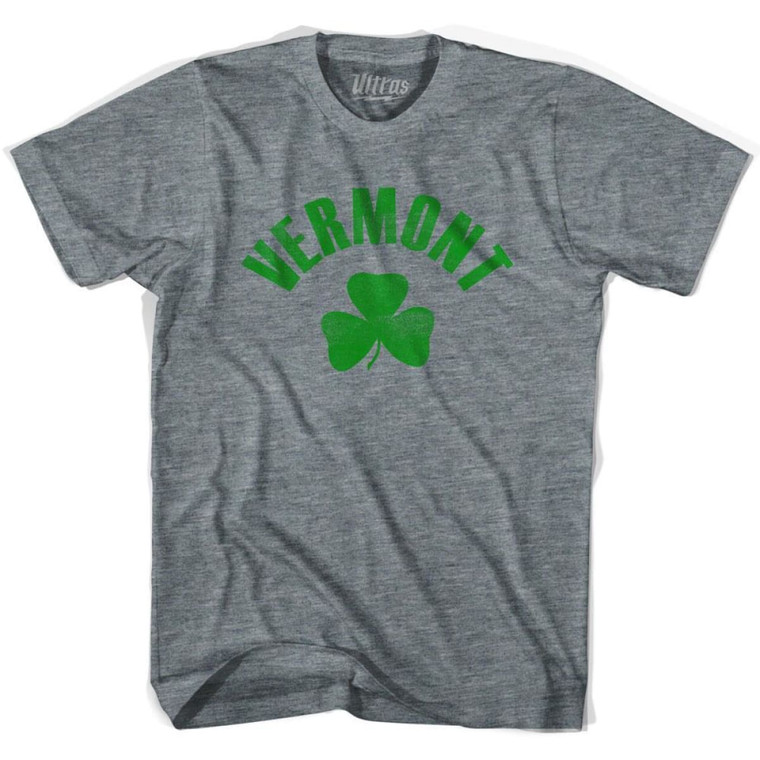 Vermont State Shamrock Youth Tri-Blend T-shirt - Athletic Grey