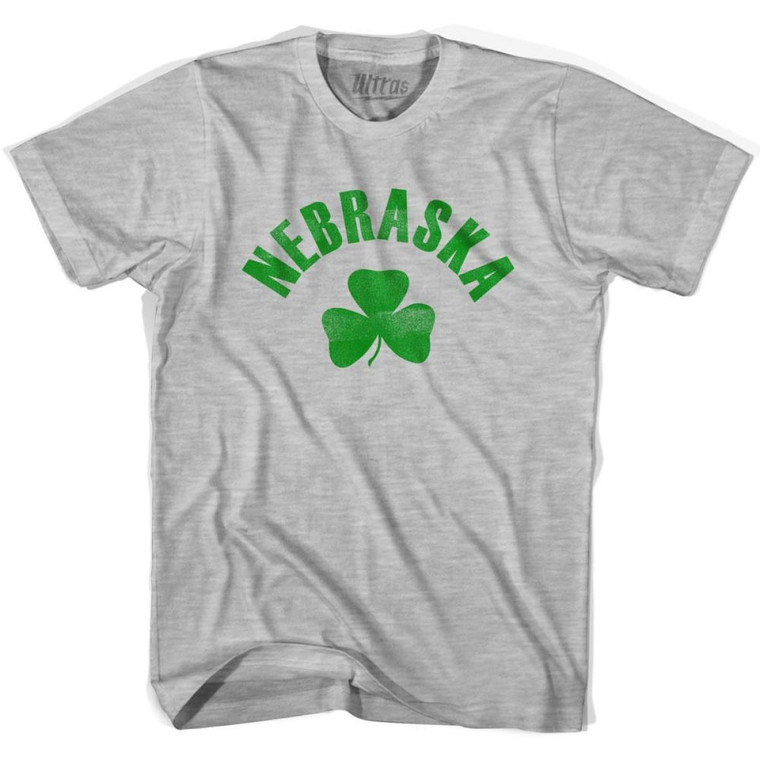 Nebraska State Shamrock Youth Cotton T-Shirt - Grey Heather