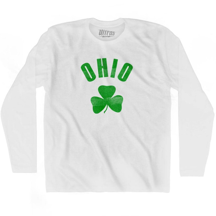 Ohio State Shamrock Cotton Long Sleeve T-shirt - White