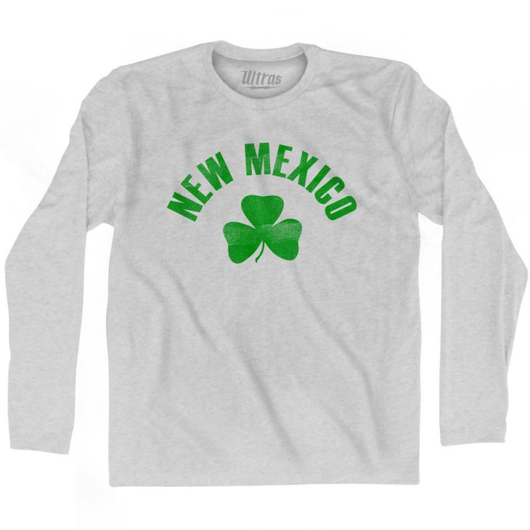 New Mexico State Shamrock Cotton Long Sleeve T-Shirt - Grey Heather