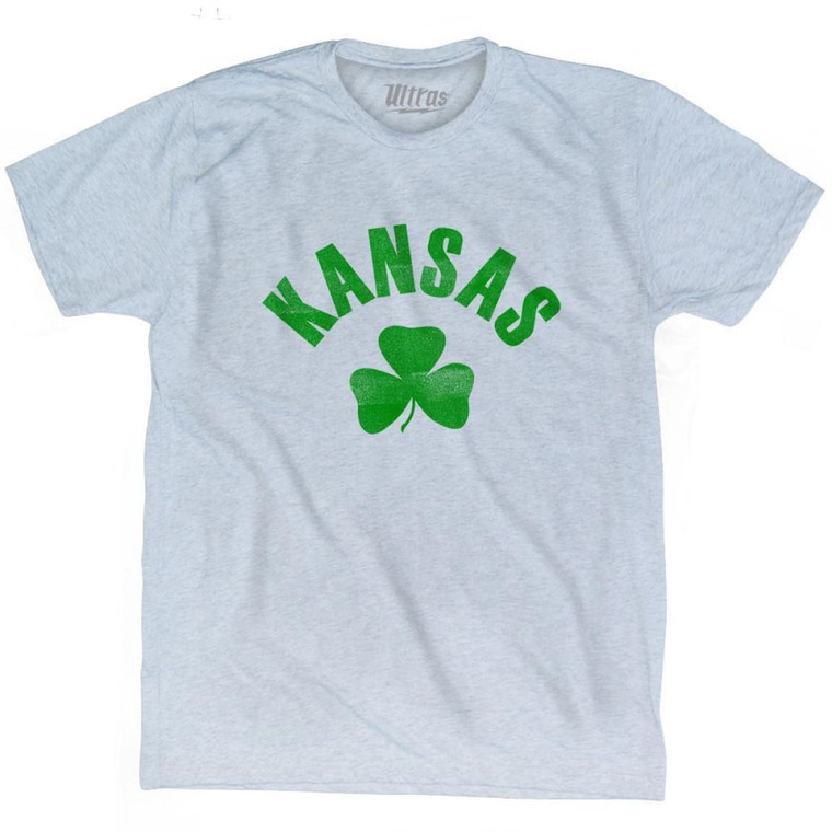 Kansas State Shamrock Tri-Blend T-Shirt - Athletic White