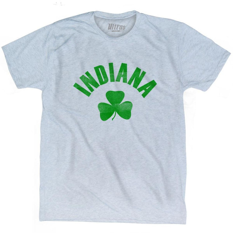 Indiana State Shamrock Tri-Blend T-Shirt - Athletic White
