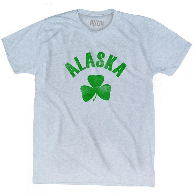 Alaska State Shamrock Tri-Blend T-Shirt - Athletic White