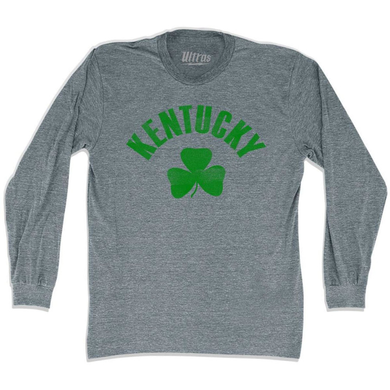 Kentucky State Shamrock Tri-Blend Long Sleeve T-shirt - Athletic Grey