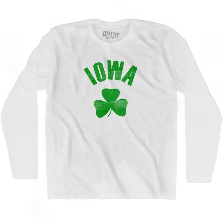 Iowa State Shamrock Cotton Long Sleeve T-shirt - White