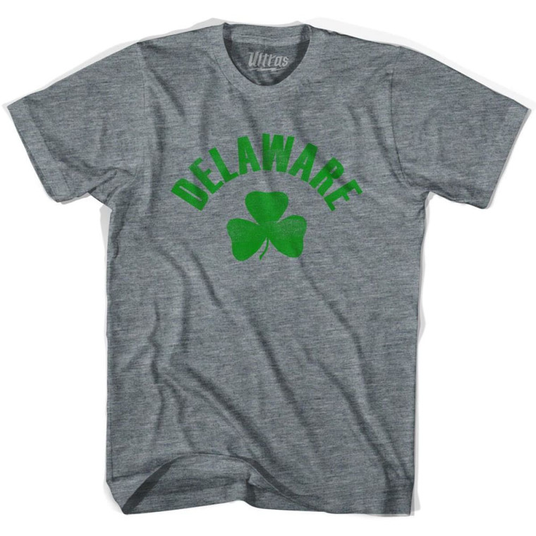 Delaware State Shamrock Tri-Blend T-shirt - Athletic Grey
