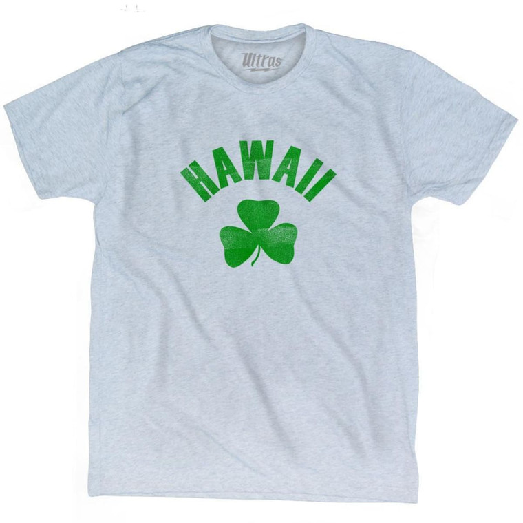 Hawaii State Shamrock Tri-Blend T-Shirt - Athletic White