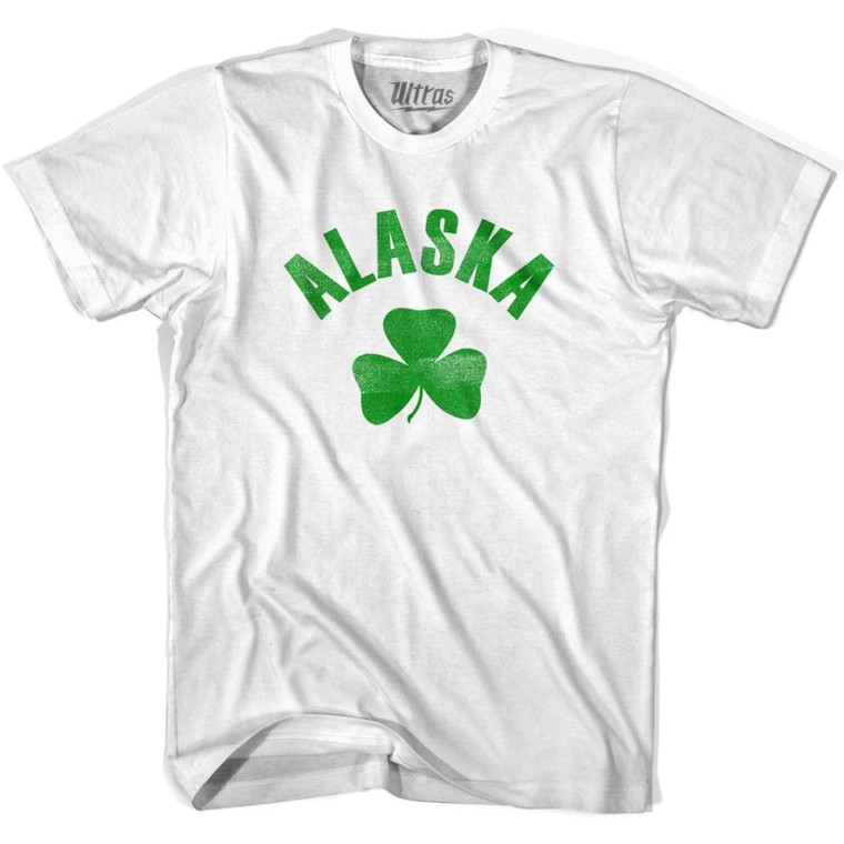 Alaska State Shamrock Cotton T-shirt - White