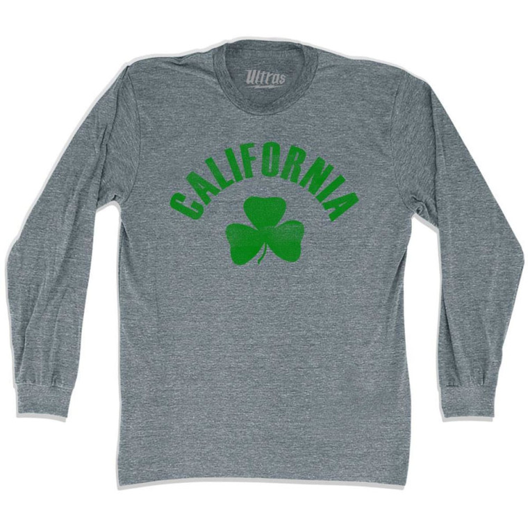 California State Shamrock Tri-Blend Long Sleeve T-shirt - Athletic Grey