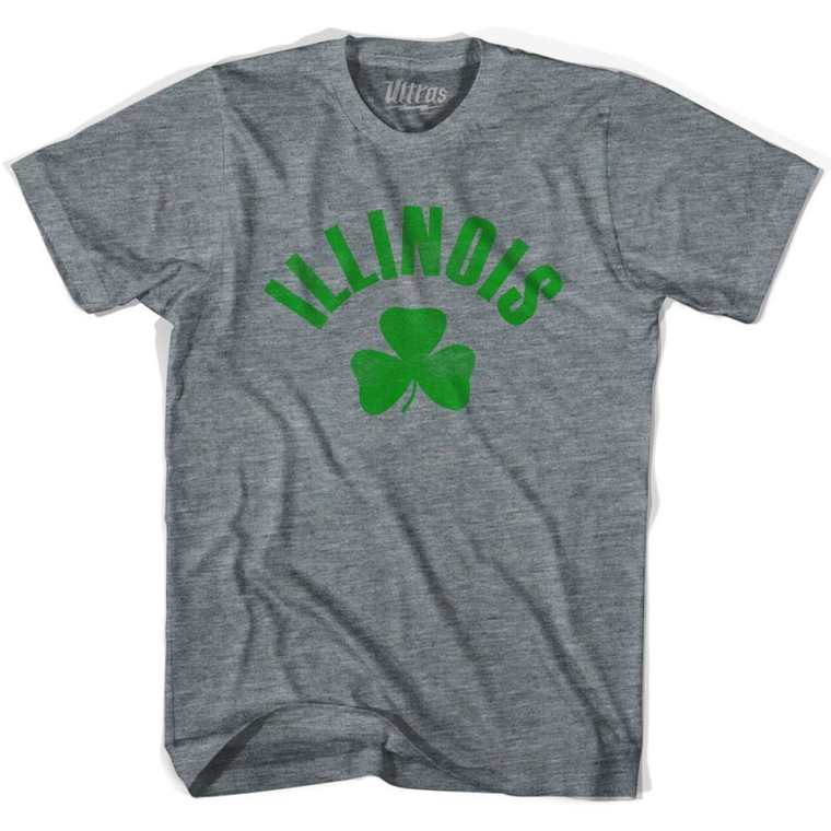 Illinois State Shamrock Tri-Blend T-shirt - Athletic Grey