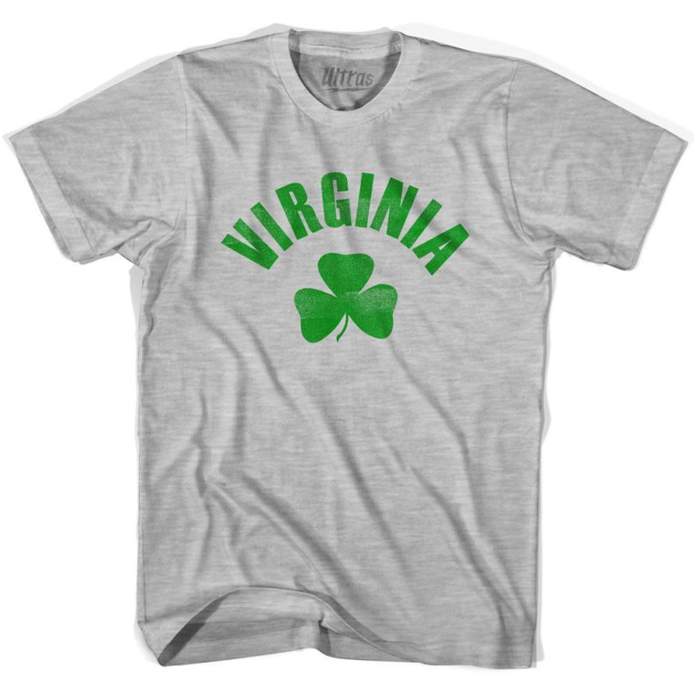 Virginia State Shamrock Cotton T-Shirt - Grey Heather