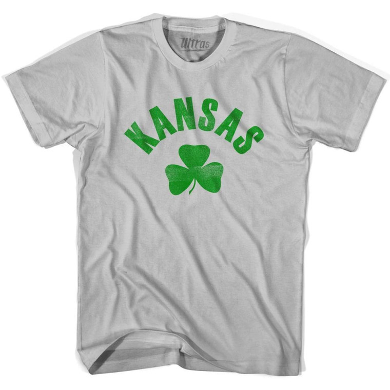 Kansas State Shamrock Cotton T-Shirt - Cool Grey