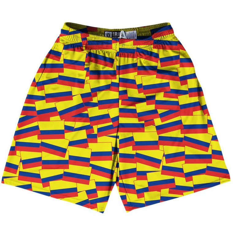 Tribe Colombia Party Flags Lacrosse Shorts Made in USA - Yellow