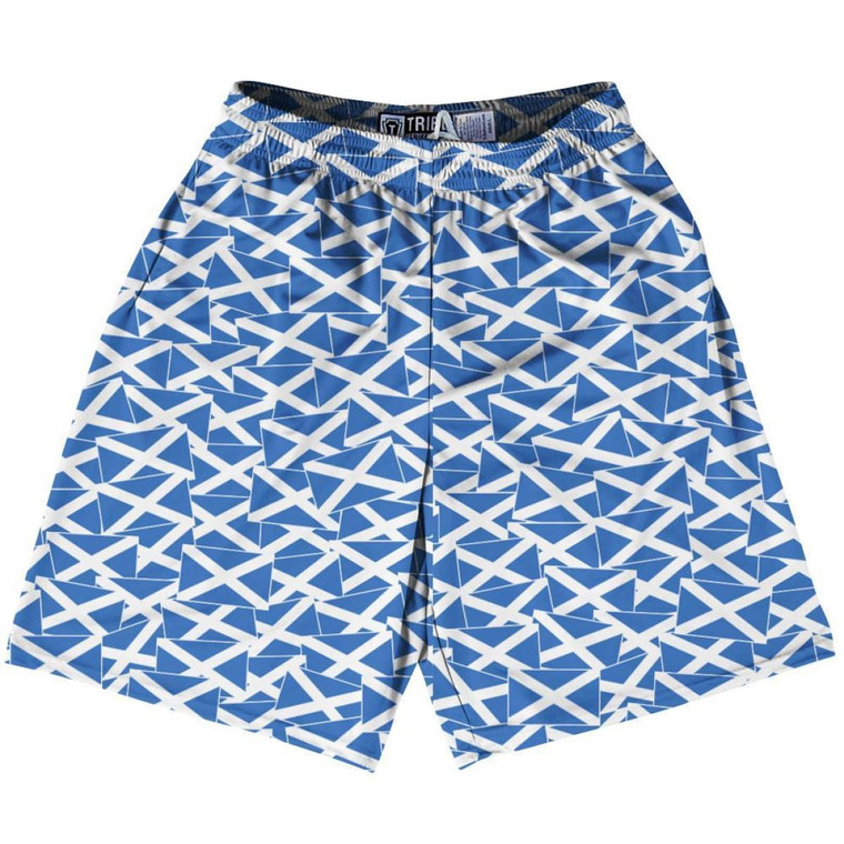 Tribe Scotland Party Flags Lacrosse Shorts Made in USA - Blue