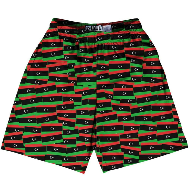 Tribe Libya Party Flags Lacrosse Shorts Made in USA - Black Green