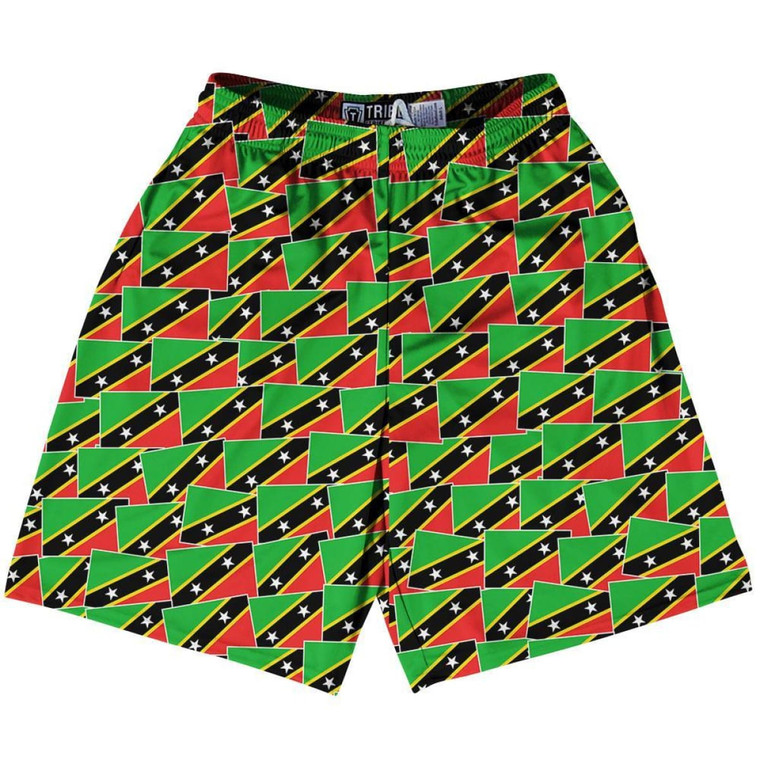 Tribe Saint Kitts and Nevis Party Flags Lacrosse Shorts Made in USA - Green Black